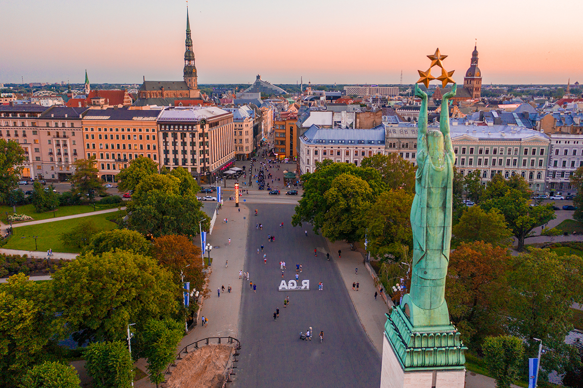 Liberty Monument Milda Riga Latvia - Iconic symbol of Latvian independence