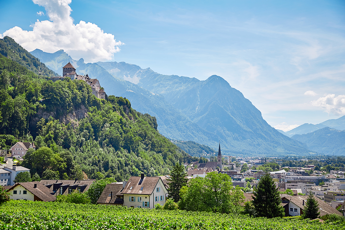 Vaduz Liechtenstein - Beautiful capital town with alpine backdrop and royal charm